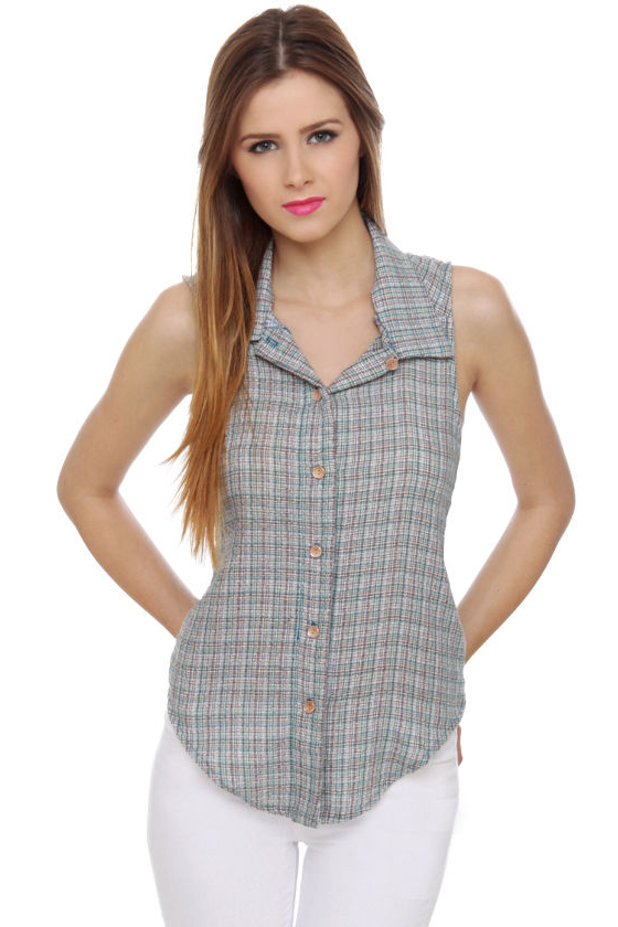 Great Lakes Plaid Tank Top