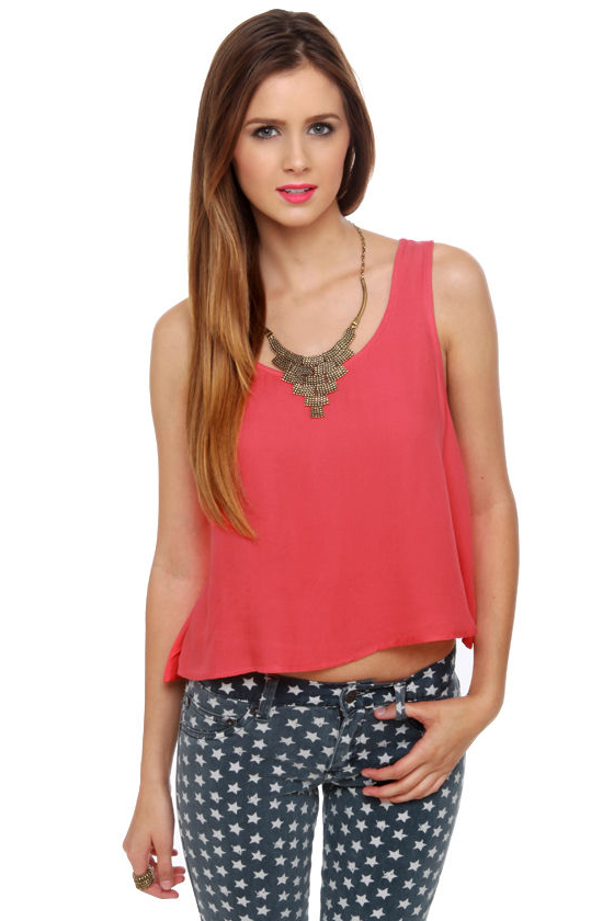 Heart Core Coral Red Top