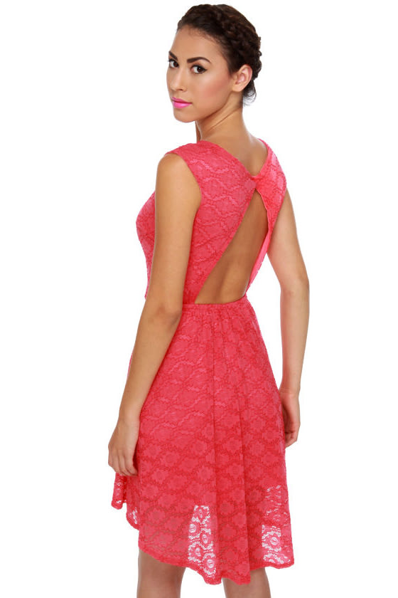 Coral High Low Dresses