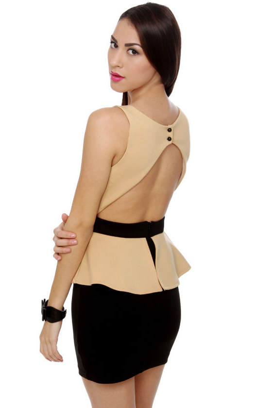 Lap of Luxury Black and Beige Dress