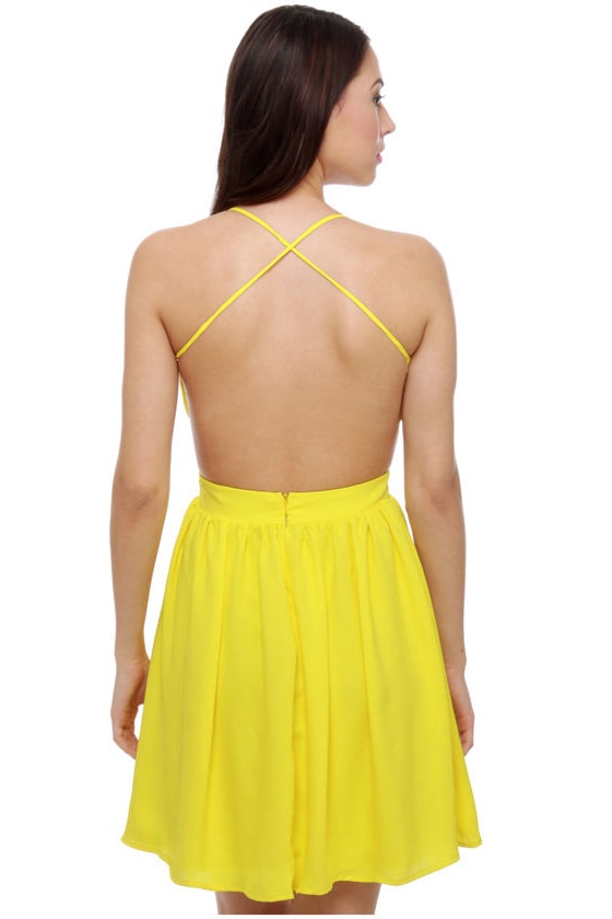 neon yellow gown
