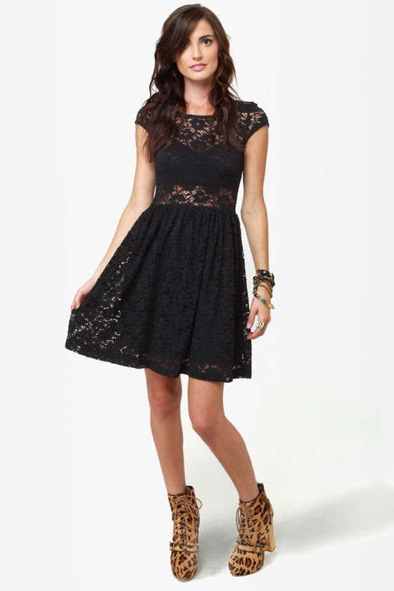 Sheer and There Black Lace Dress