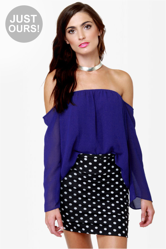 Landslide Off-the-Shoulder Royal Blue Top