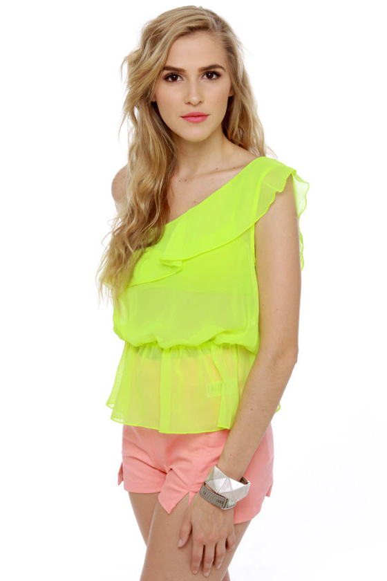 Citric Acid Sheer Neon Lime Top