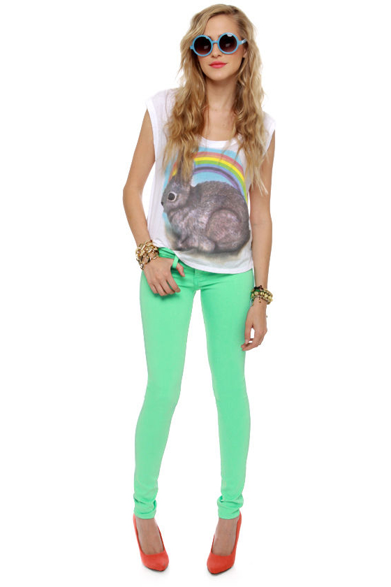 Flying Monkey Brave Soul Mint Green Jeggings