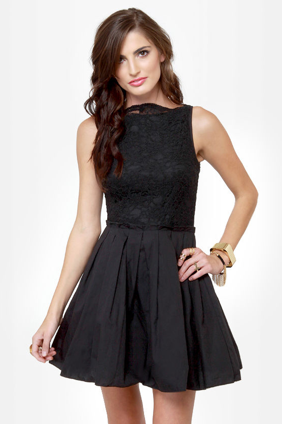Party Etiquette Black Lace Dress