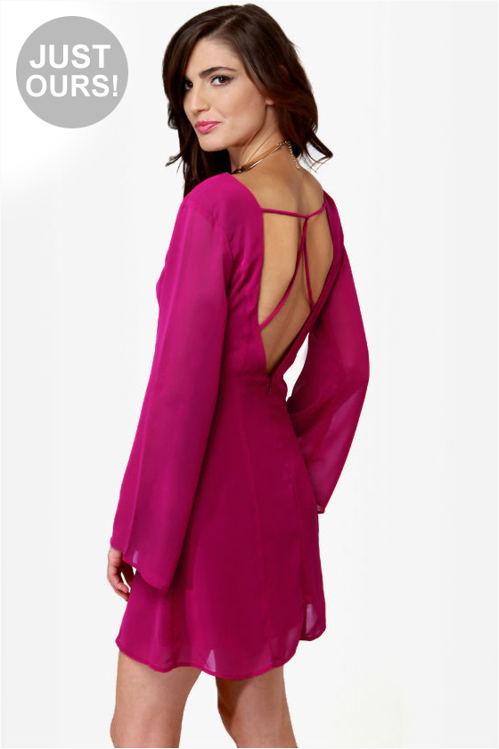 Back in a Flash Magenta Dress