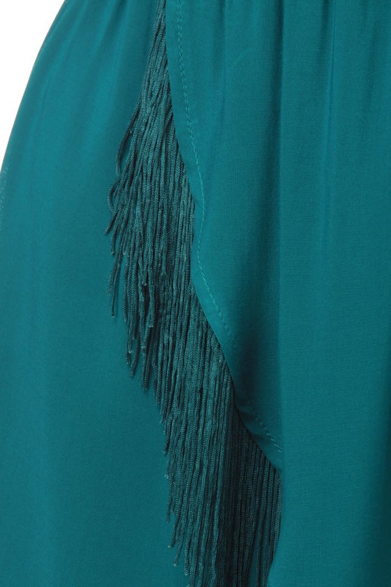 Cute Teal Dress - Fringe Dress - Blue Dress - $39.00
