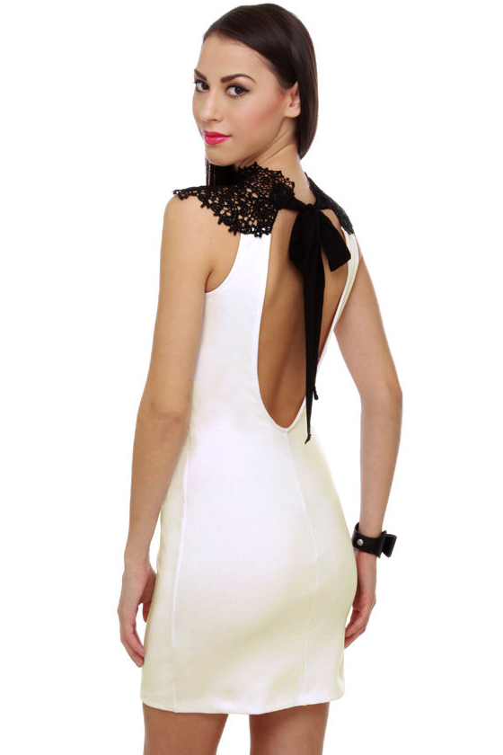 Renaissance Court Lace Black and White Dress