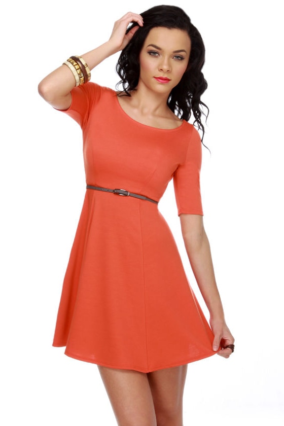 Cute Orange Dress - Retro Dress - $39.00