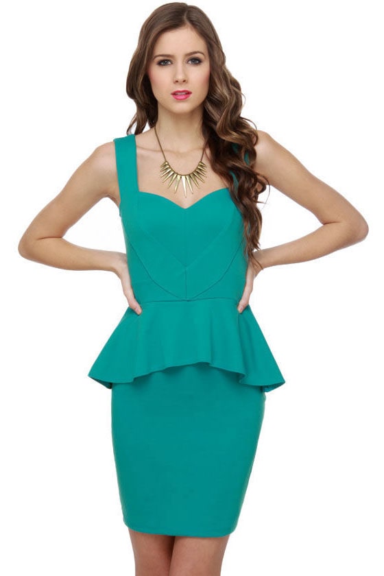teal peplum dress