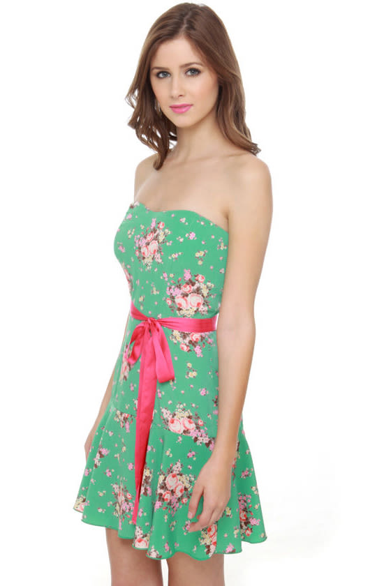 Impending Bloom Green Floral Print Dress
