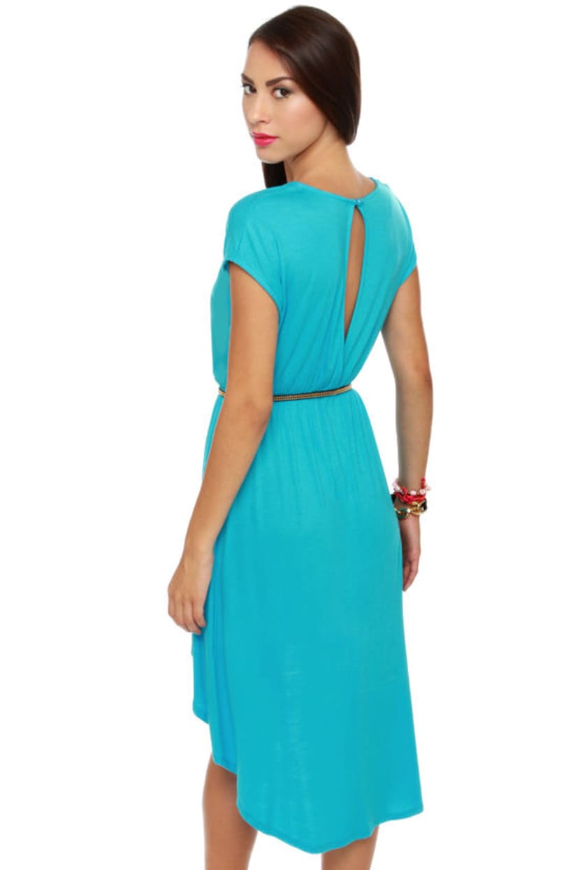 Cute Turquoise Dress - Aqua Blue Dress - High Low Dress - $37.50