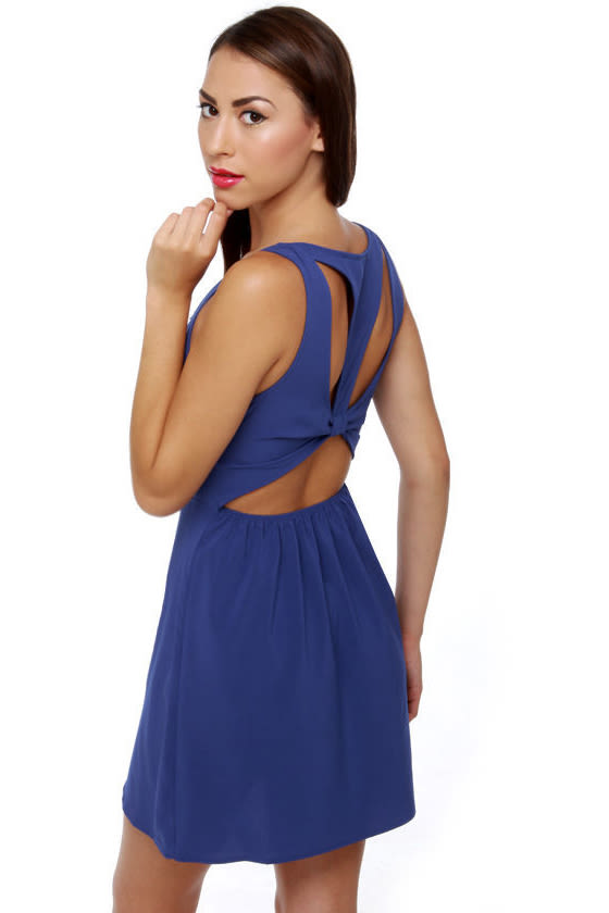 Follow Me Sleeveless Royal Blue Dress