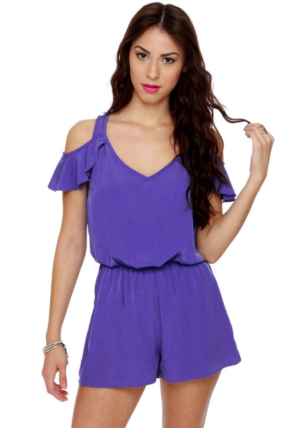 purple jean romper
