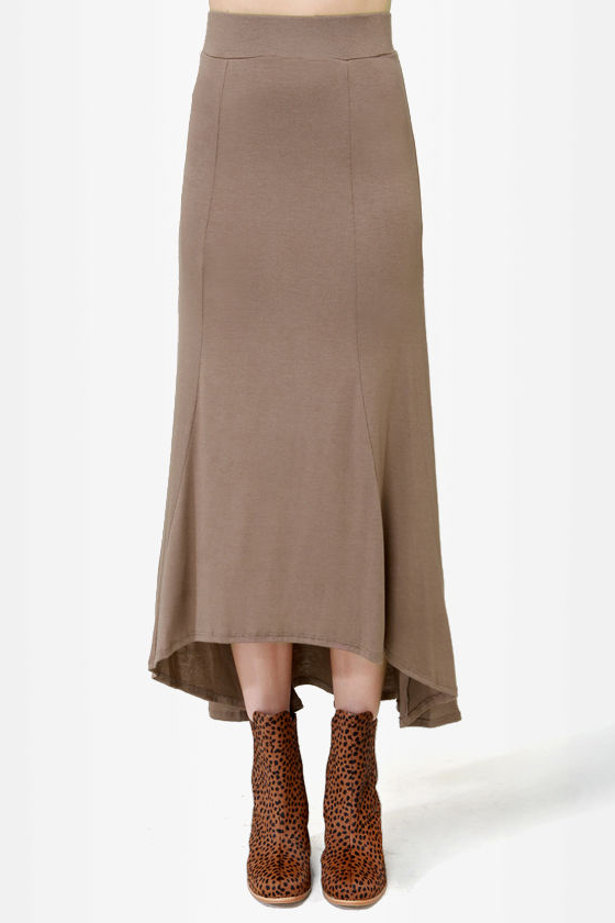 In the Near Flute-ure Light Brown Maxi Skirt
