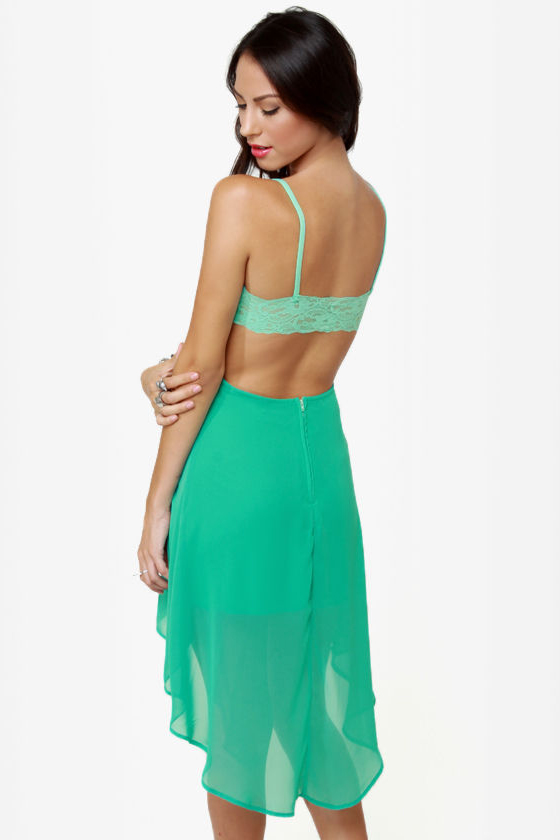 Sexy High-Low Dress - Mint Green Dress - Sea Green Dress - $40.00 - Lulus