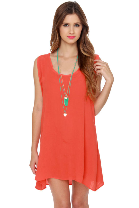 Under the Sun Coral Lace Dress