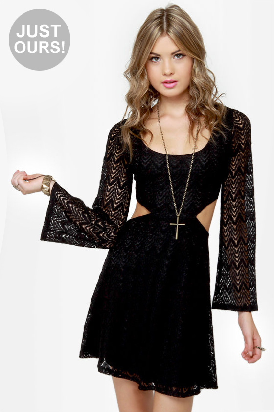 LULUS Exclusive Glory Days Black Lace Dress
