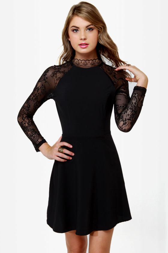 Strike of Midnight Black Lace Dress