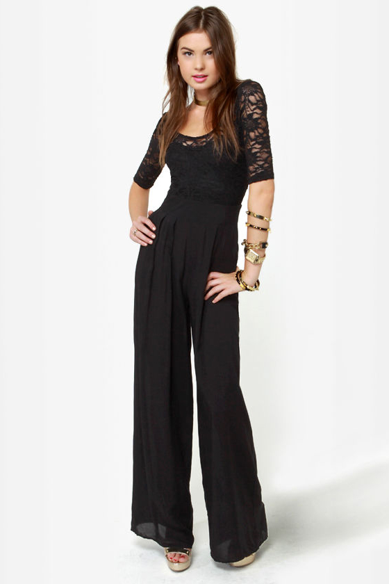 Luisa Lace Jumpsuit - Black main image 1