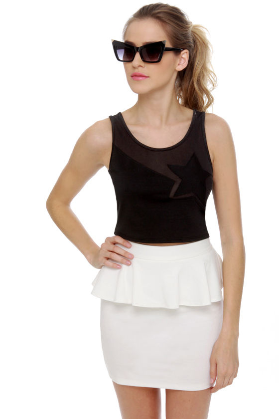 Star Crossed Lover Black Crop Top
