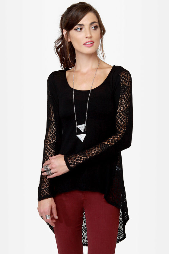 In Rotation Black Lace Top