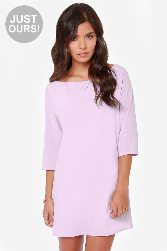 lilac shift dress