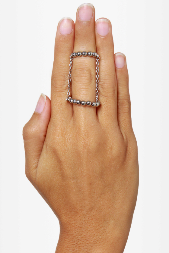 Twofer Silver Knuckle Ring