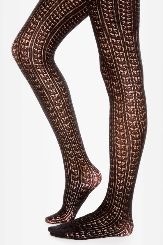 Tabbisocks Prove Your Pointelle Black Tights