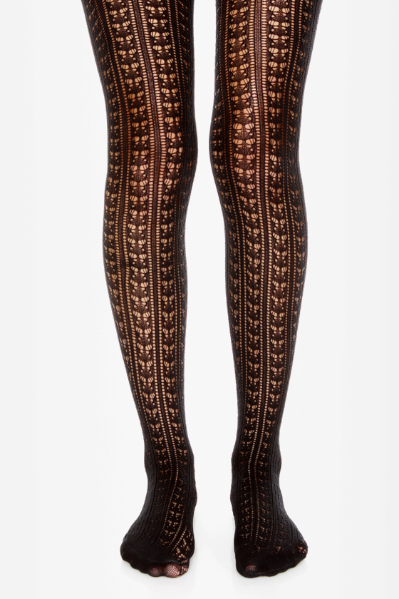 Tabbisocks Prove Your Pointelle Black Tights