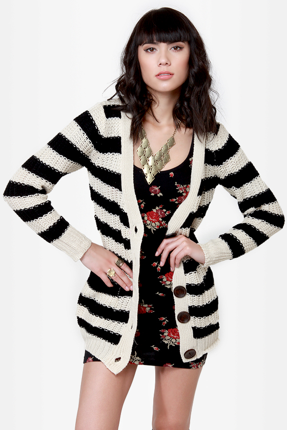 Calling Cardi Striped Cardigan Sweater