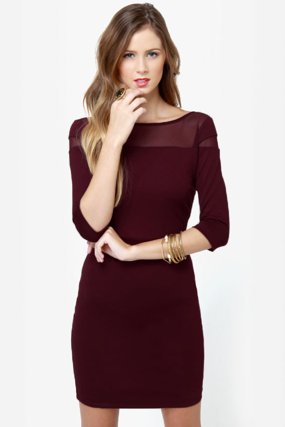 BB Dakota Jada Burgundy Dress