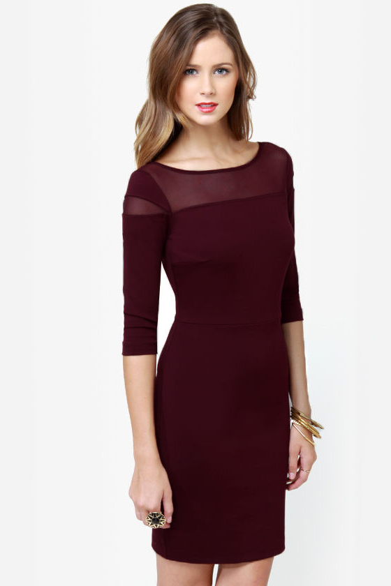BB Dakota Jada Burgundy Dress