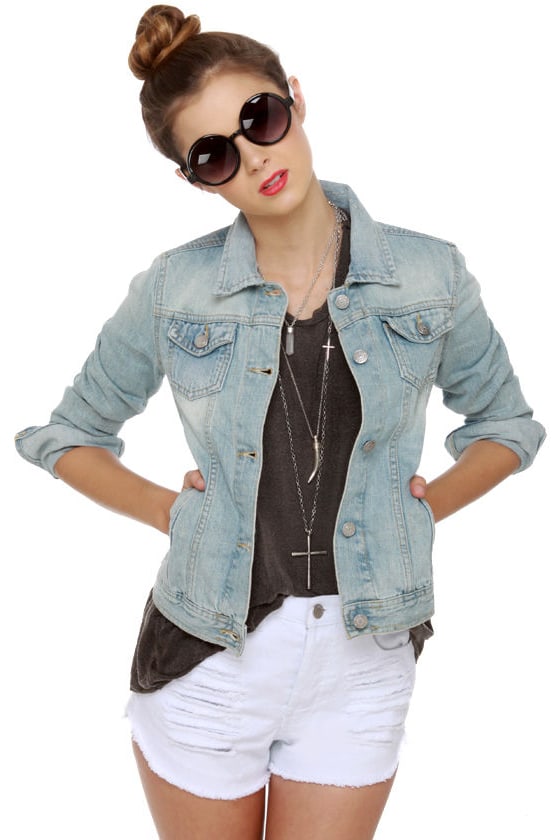 Brandy Melville Denim Jacket Light Wash Denim Jacket Jean