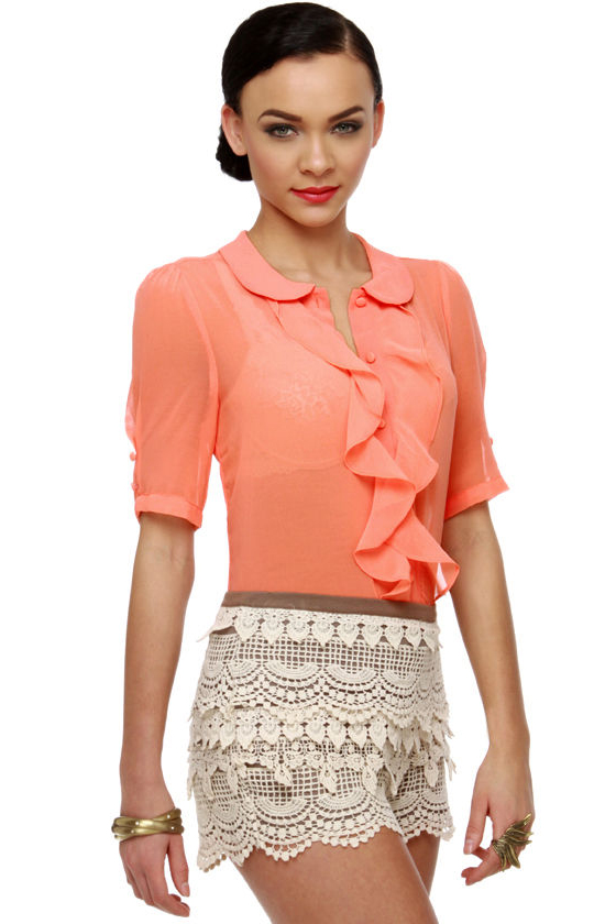 Dilly Dally Sheer Peach Top