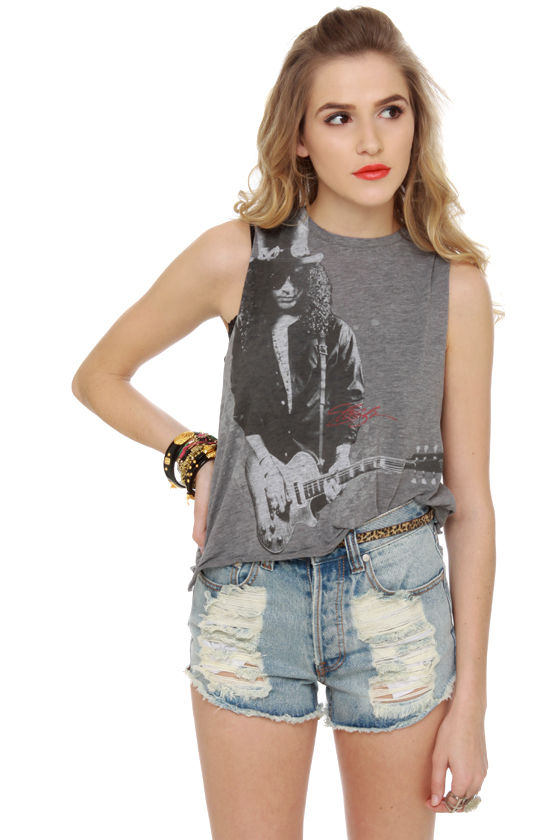 Chaser Slash Grey Print Muscle Tee