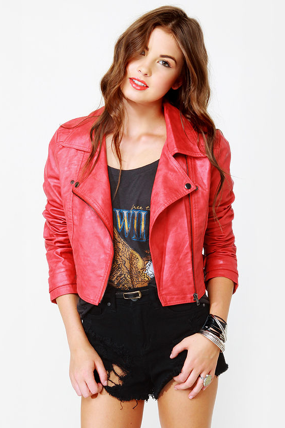 Custom Black Coral Red Jacket