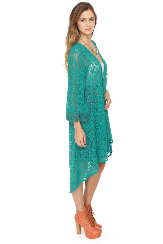 Bold as Love Teal Lace Jacket