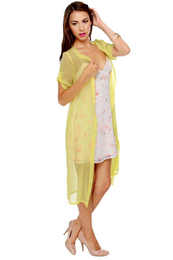 Layer Down Sally Sheer Yellow Top