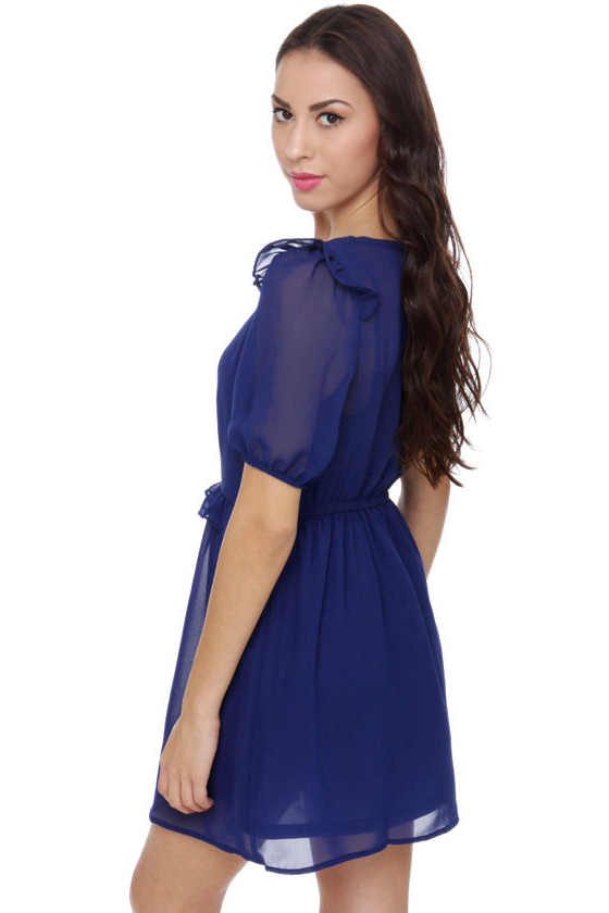 Ruffle and Ready Royal Blue Dress