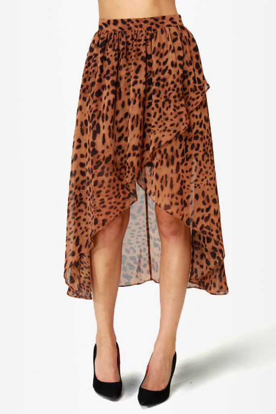 Animal Channeled Leopard Print Skirt