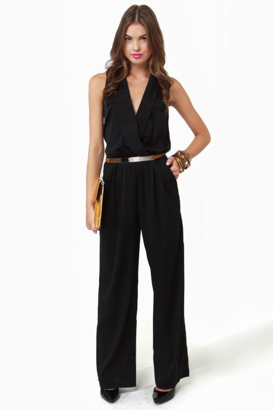 Cute Black Jumpsuit - Belted Jumpsuit - $58.00 - Lulus