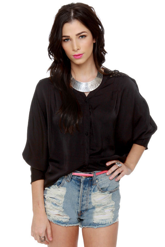 Dark Horse Lace Black Top