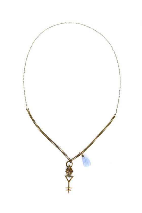 Obey Dark Crystal Gold Necklace