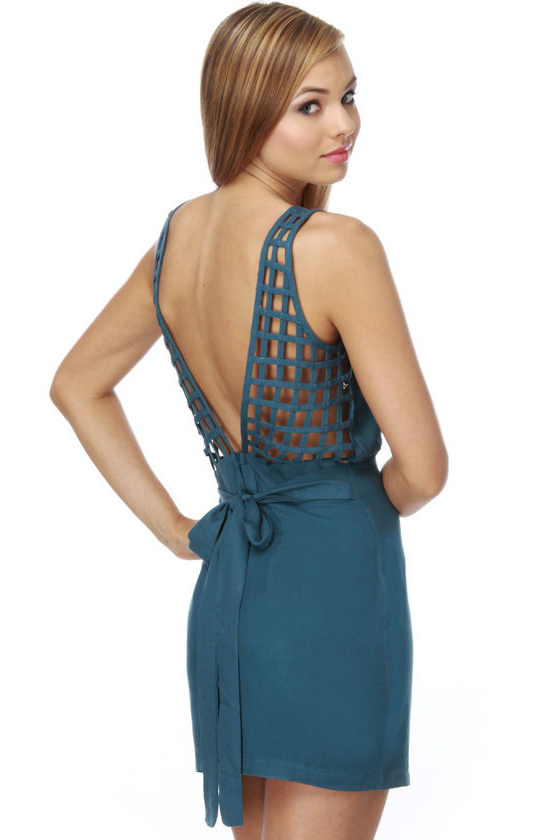 Didn't Start the Fire Slate Blue Dress