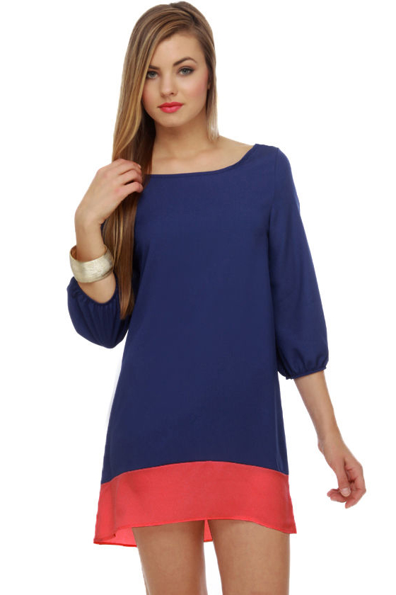 Gift Basket Blue Shift Dress