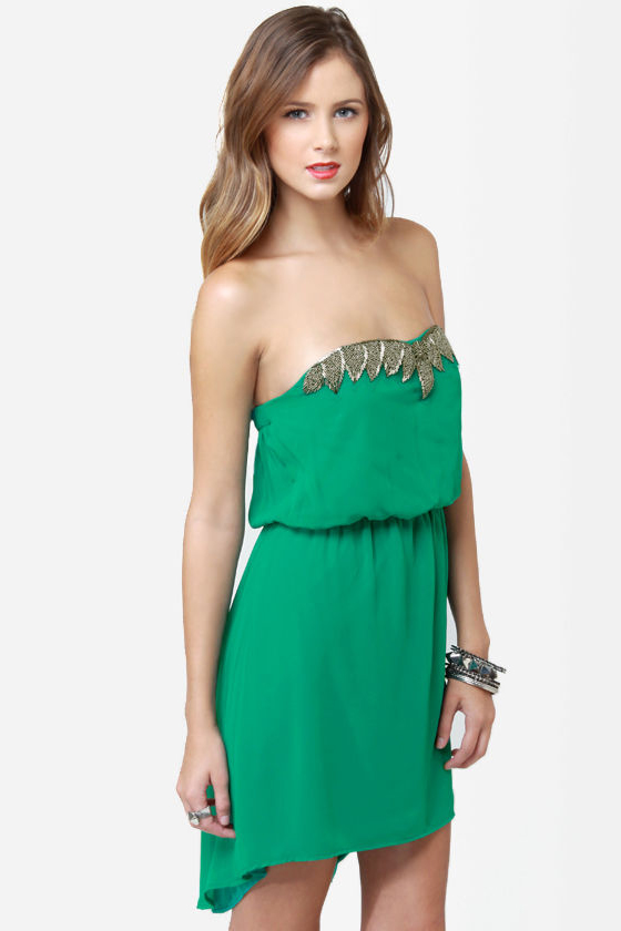 Human Nature Strapless Green Dress