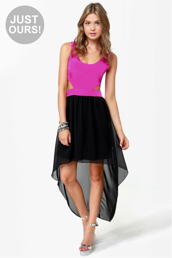 Get My Drift Fuchsia and Black Dress