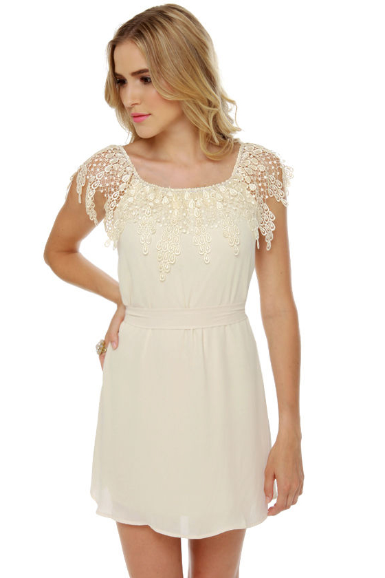 Icing on the Cake Cream Lace Dress